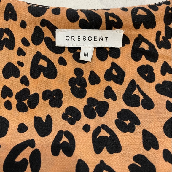 Mini Slip Dress by CRESCENT, Leopard Print, Camel/Black, Cowl Neck (US M) - Picture 8 of 10